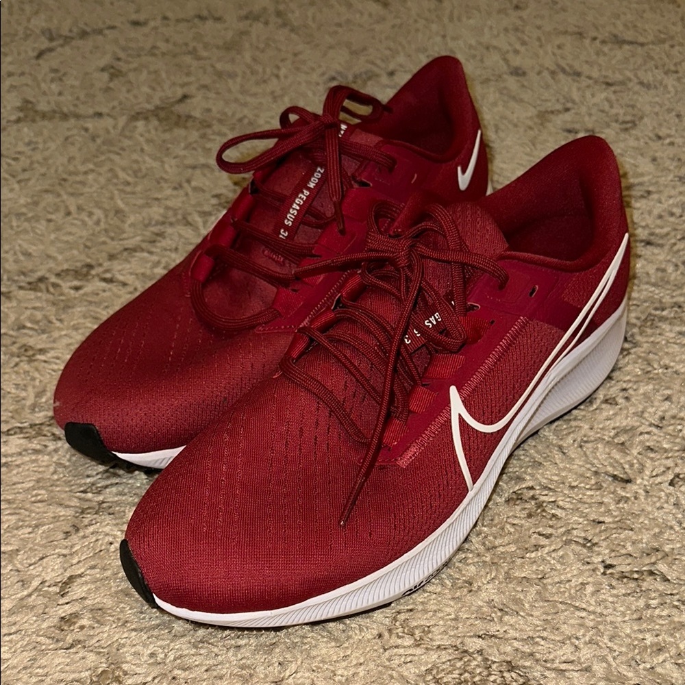 Nike Maroon Pegasus Running Shoes with White Detailing